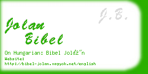 jolan bibel business card